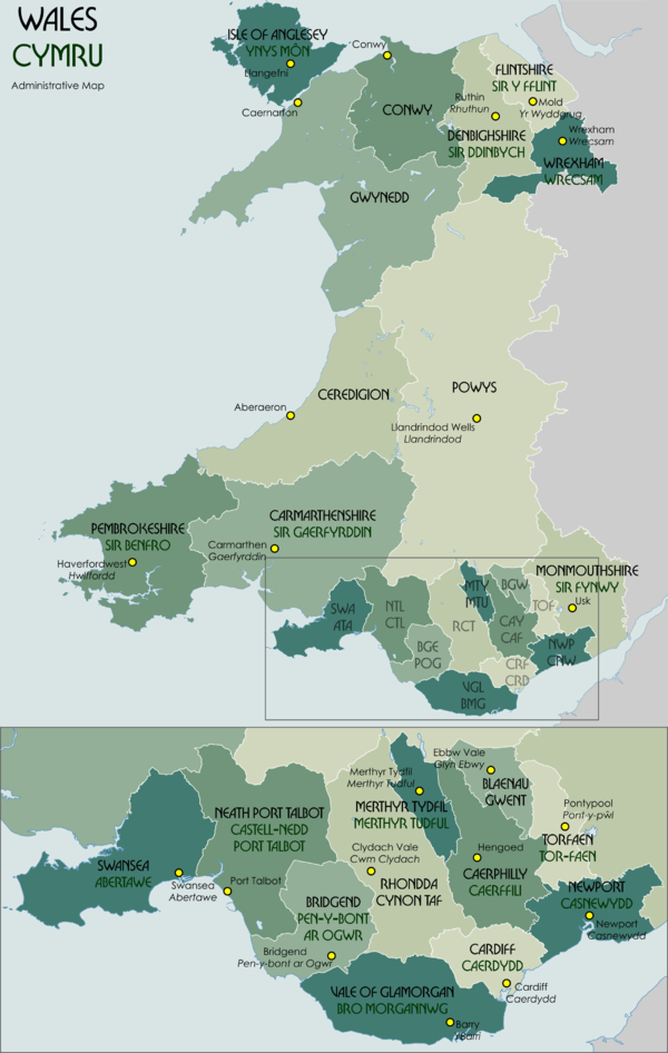 Map of Wales